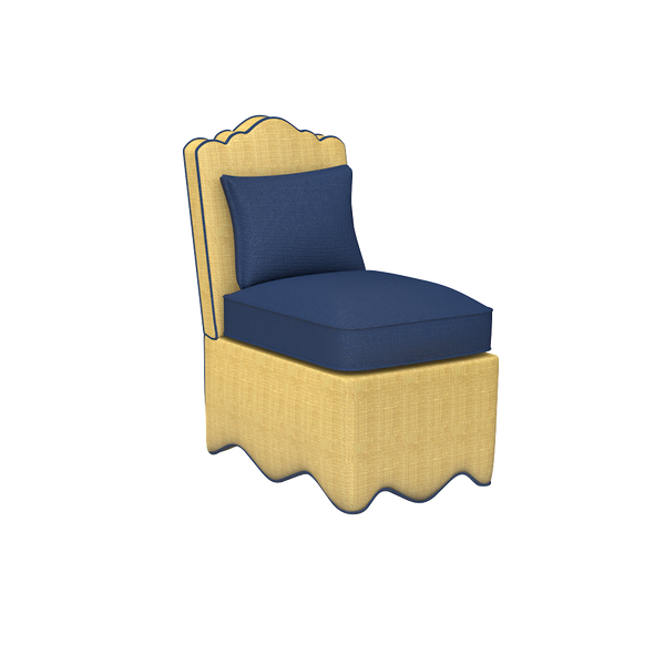 Raffia Scallop Slipper Chair - Quick Ship